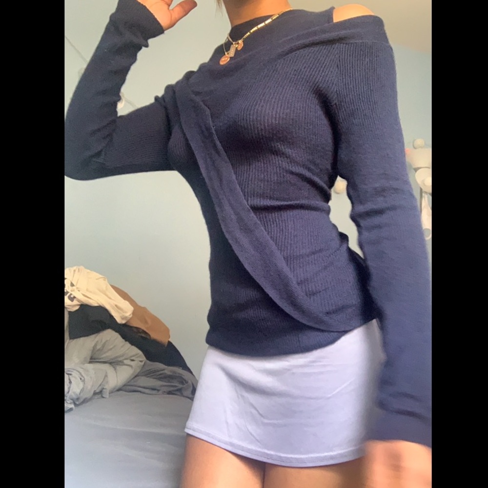 Navy blue Alberta Ferretti top